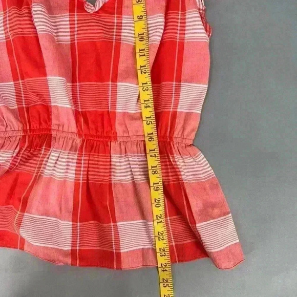 $159 Waverly Grey Blouse Womens Small Plaid Peplum Cottagecore Coastal Cowgirl - Picture 8 of 11